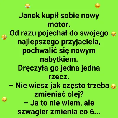 Janek i jego motor – pytanie o olej