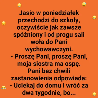 Jasio spóźnił się do szkoły