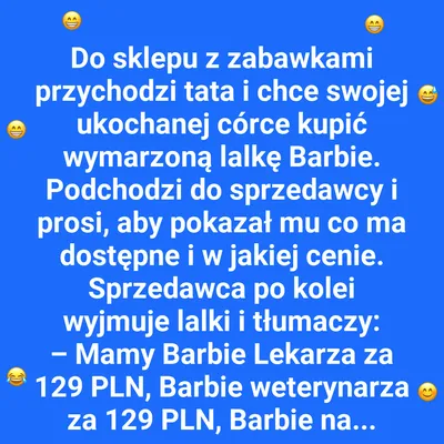 Tata w szoku - cena za Barbie