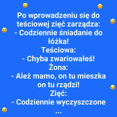 Zięć dyktuje warunki